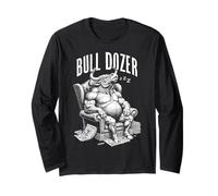 Bull Dozer Dad Pun Divertido Día del Padre Cumpleaños Siesta Manga Larga