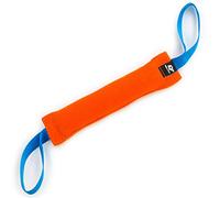Bull Fit Mordedor para Perros 30 cm con Dos Asas - Mordedor Perro Resistente para Entrenamiento, Juegos de Tira y Afloja - Hecho a Mano con Algodón y Nailon, Naranja