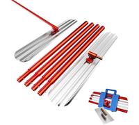 Bull Float Flotador de Hormigón 1200X200 mm, Flotador de Hormigón con Mango de 4 Flotadores, Caja de Herramientas, llana, Kit de Flotador de Hormigón para el Acabado del Hormigón (rojo)