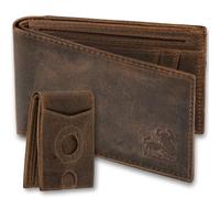 BULL GUARD Cartera de piel plegable delgada con etiqueta de aire, AirTag - Caballo loco vintage, Minimalista