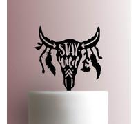 Bull Head Stay Wild - Decoración acrílica para tartas de 8 pulgadas de ancho/rojo