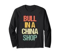 Bull In A China Shop - Novedad sarcástica Retro Divertida Manga Larga