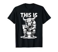Bull is sitting on a toilet, and playing with a smartphone Camiseta