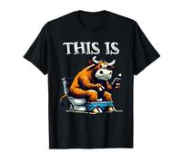 Bull is Sitting On A Toilet With Smartphone Bullshit Crap Camiseta