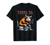Bull is Sitting On A Toilet With Smartphone Bullshit Crap Camiseta