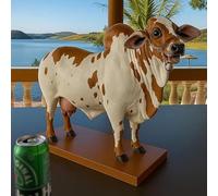 Bull Liquor Dispenser,Handcrafted Alcohol Decanter with Wooden Base,Funny Liquor Bottle Holder, Whisky Liquor Dispenser,Multi-Purpose Beverage Container,for Liquor/Scotch/Vodka/Wine (B)