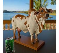Bull Liquor Dispensers,Handcrafted Alcohol Decanter with Wooden Base,Unique Home Bar Accessory Beverage Container,Multi-purpose Bottle Holder for Whiskey Scotch Vodka Wine (B)