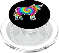 Bull Lover Tie-Dye, Tauro El Toro Horóscopo Multicolor PopSockets PopGrip para MagSafe