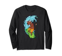 Bull Surfing en un Billete de dólar Manga Larga