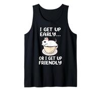 Bull Terrier Dog I Get Up Early Coffee Funny Puppy Dogs Camiseta sin Mangas