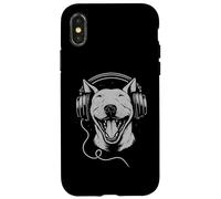 Bull Terrier Inglés Con Auriculares DJ Music Dog Lover Carcasa para iPhone X/XS