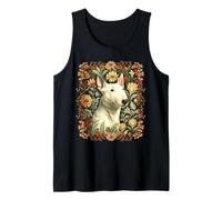 Bull Terrier Inglés Vintage Botánico Camiseta sin Mangas