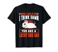 Bull Terrier You Are A Lucky Dog Dad Funny Puppy Dogs Lovers Camiseta