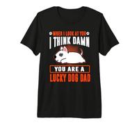 Bull Terrier You Are A Lucky Dog Dad Funny Puppy Dogs Lovers Camiseta Premium