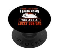 Bull Terrier You Are A Lucky Dog Dad Funny Puppy Dogs Lovers PopSockets PopGrip Adhesivo