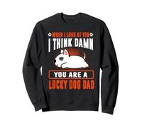 Bull Terrier You Are A Lucky Dog Dad Funny Puppy Dogs Lovers Sudadera