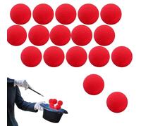 Bull Tiger Prestige Gamrong - Juego de 16 bolas de esponja rojas como accesorios mágicos, 4,5 cm/1,77 pulgadas, esponja roja suave, Softball Magic Street Classic Comedy Trick