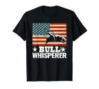 Bull Whisperer USA Flag 4 de julio hombres Bull Riding Camiseta
