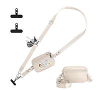 Bulla Clip and Go Strap for Phone with Wallet Crossbody Phone Lanyard Adjustable and Detachable RFID Wristlet Wallet with ID Window, Universal Clip for Keys/Cards, beige, 20*15*4cm