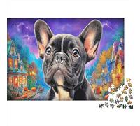 Bulldog 1000 Piezas Cartón Premium Perro Adorable Cachorro Rompecabezas DIY Familia Desarrollo Cognitivo Actividad Interior Idea Regalo 70x50cm/1000pcs