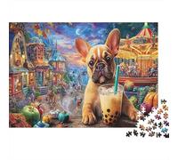 Bulldog 1000 Piezas Cartón Resistente Perro Lindo Rompecabezas Estándar Adolescentes 12-18 Relajación Regalo Día del Padre Regalo Premium 70x50cm/1000pcs