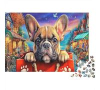 Bulldog 1000 Piezas Cartón Resistente Perro Lindo Rompecabezas Estándar Adolescentes 12-18 Relajación Regalo Día del Padre Regalo Premium 38x26cm/1000pcs