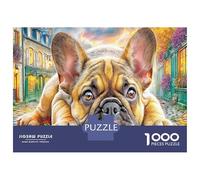Bulldog 1000 Piezas Juego De Reflexión Avanzado En Cartón Sólido para Ejercitar El Cerebro Primer Plano Bulldog Actividad Vacacional Y Puzzle Ofrecido De Regalo 70x50cm/1000pcs