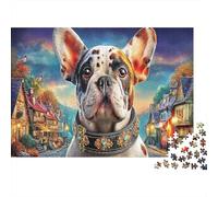 Bulldog 1000Pc for The Whole Family French Bulldog with Spots for Women, Gifts for Men & Adults 38x26cm/1000pcs