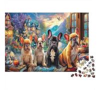 Bulldog Adult Puzzle for Decompression French Bulldogs in Group Educational Game Challenge 1000 Piece 52x38cm/1000pcs