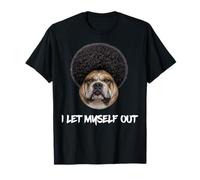 Bulldog Afro Me Dejé Salir Negro Afroamericano Dawg Camiseta