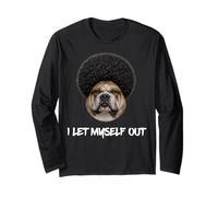 Bulldog Afro Me Dejé Salir Negro Afroamericano Dawg Manga Larga