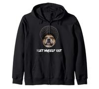 Bulldog Afro Me Dejé Salir Negro Afroamericano Dawg Sudadera con Capucha