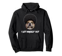 Bulldog Afro Me Dejé Salir Negro Afroamericano Dawg Sudadera con Capucha