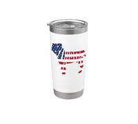 Bulldog American Flag 4th of July Funny Dog Lover Vaso térmico de acero inoxidable de doble pared