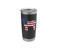 Bulldog American Flag 4th of July Funny Dog Lover Vaso térmico de acero inoxidable de doble pared