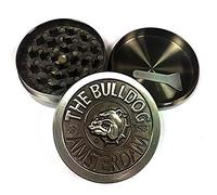Bulldog Amsterdam - Molinillo de especias (40 minutos, 3 piezas, aluminio, molinillo de hierbas, pimienta y tabaco, con recipiente para especias (plata)
