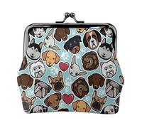 Bulldog Chihuahua Siberianos Amor Corazón Pata,Monedero de Piel sintética, Carteras pequeñas, Monedero con Cierre de Broche