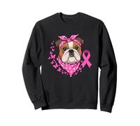 Bulldog Cinta Rosa Coraje Apoyo Esperanza Sudadera