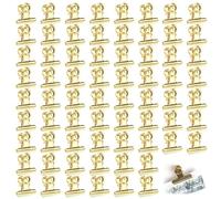 Bulldog Clips - Clips dorados para rotafolios y letras - 60 unidades, para fotos, fotos, cocina, hogar, oficina, accesorios