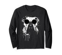 Bulldog con Gafas de Sol White Splash Art Dog Manga Larga