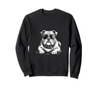 Bulldog Divertido con Gafas de Sol Sudadera