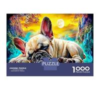 Bulldog Dormido 1000 Pcs Juego De Rompecabezas En Cartulina Superior para Ratos En Familia Bulldog Dormido Moon Que Hace También Una Magnífica Decoración Y Un Regalo Apreciado 70x50cm/1000pcs