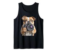 Bulldog Fotógrafo Cámara Fotografía Camiseta sin Mangas