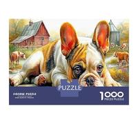 Bulldog francés 1000 Pieza Granja Hays Papel Ecológico Rompecabezas Premium para Adultos Descompresión del Juego Educativo Decoración De Paredes Regalos 70x50cm/1000pcs