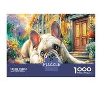 Bulldog francés 1000 Piezas Rompecabezas Calmante En Cartón Premium para Pausa Mental Ciudad de los Bulldogs Oficina Regalos 70x50cm/1000pcs