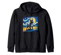 Bulldog francés Arte japonés Anime Van Gogh Bulldog francés Sudadera con Capucha