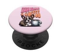 Bulldog francés Bulldog Francés Perro y Taza de café PopSockets PopGrip Adhesivo