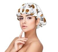 Bulldog francés calabaza Halloween,Gorro de dormir de satén ajustable para adultos, de seda, elástico, para dormir, para mujer