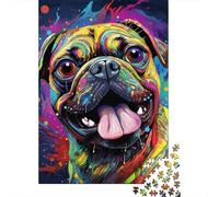 Bulldog Francés Colorido Puzzle de 1000 Piezas Papel para Adultos Estilo Artístico Puzzle para Toda la Familia Decoración Relajación Regalo 70x50cm/1000pcs