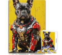 Bulldog francés con Armadura futuristaRompecabezas de 1000 Piezas para adolescentesJuego de Desarrollo del Pensamiento lógicoGran Regalo para Momentos significativosTamaño 38x52cm